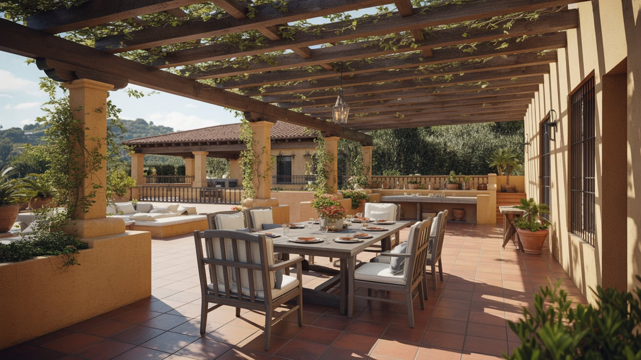Shaded Patios and Pergola Dining Areas