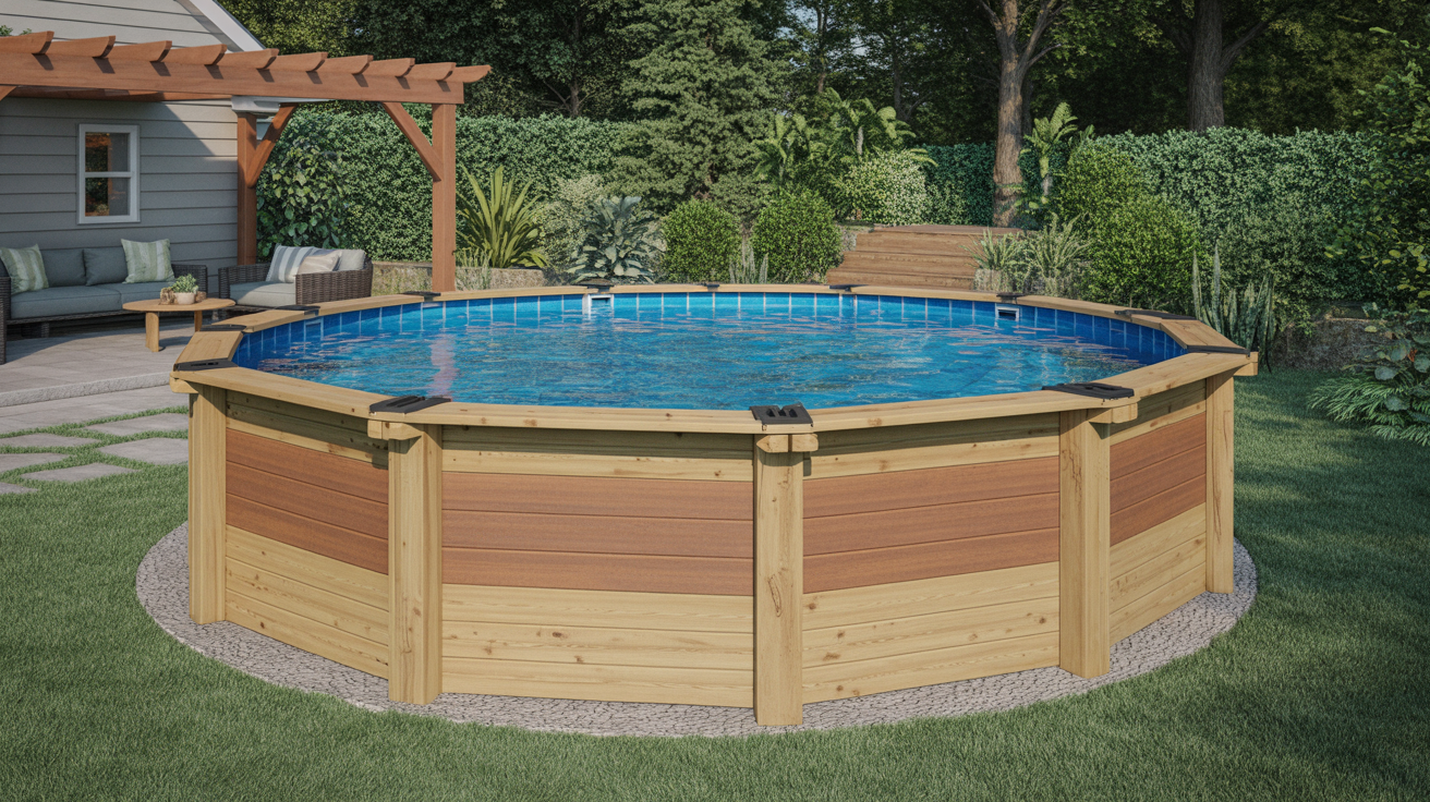 1. Cedar Wood Pool Wrap