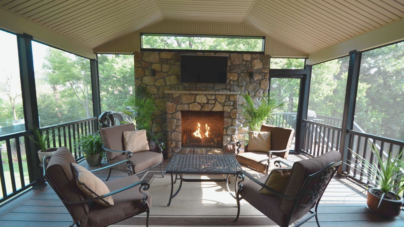 6. Deck Fireplace for Raised Outdoor Spaces
