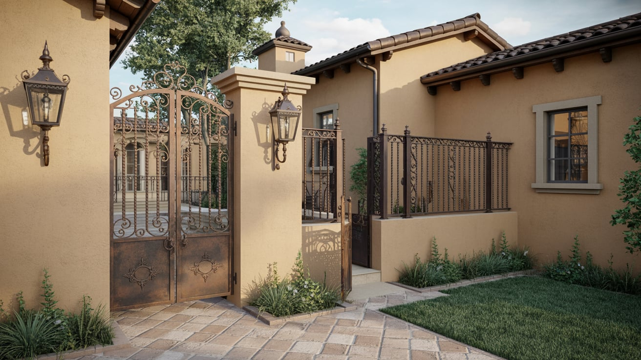 Wrought Iron and Rustic Metal Accents