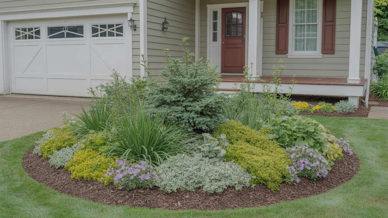 Foundation-Friendly Round Flower Bed