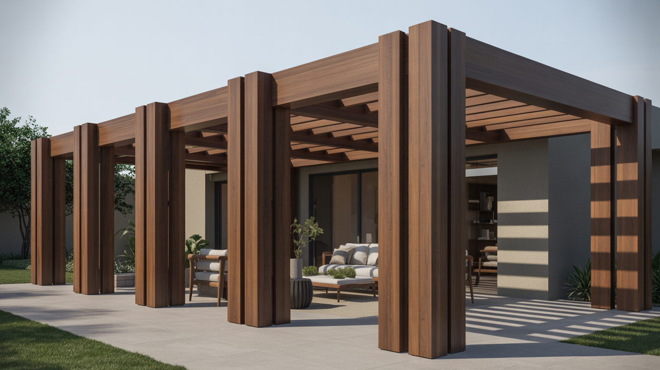 Patio Pergola with Clean Square Columns