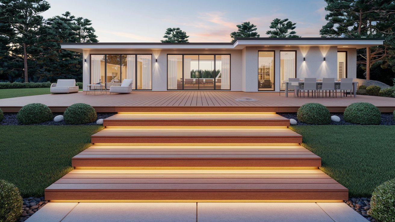 What Are Modern Wide Deck Steps