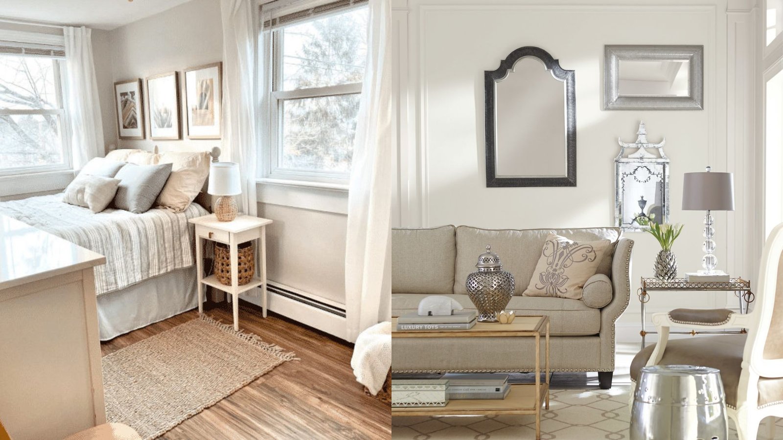 Bedroom with a bed, chair, and mirror.